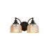 DeRuyter Switched Double Wall Light 2 Light E27 Satin Black/Amber Glass-1
