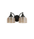 DeRuyter Switched Double Wall Light 2 Light E27 Satin Black/Amber Glass-4