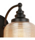 DeRuyter Switched Double Wall Light 2 Light E27 Satin Black/Amber Glass-7