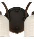 DeRuyter Switched Double Wall Light 2 Light E27 Satin Black/Clear Glass-6