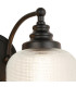 DeRuyter Switched Double Wall Light 2 Light E27 Satin Black/Clear Glass-7