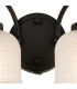DeRuyter Switched Double Wall Light 2 Light E27 Satin Black/Frosted Glass-6