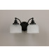 DeRuyter Switched Double Wall Light 2 Light E27 Satin Black/Frosted Glass-8