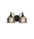 DeRuyter Switched Double Wall Light 2 Light E27 Satin Black/Smoke Glass-1