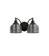 DeRuyter Switched Double Wall Light 2 Light E27 Satin Black/Smoke Glass-4