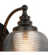 DeRuyter Switched Double Wall Light 2 Light E27 Satin Black/Smoke Glass-7