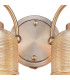 DeRuyter Switched Double Wall Light 2 Light E27 Satin Nickel/Amber Glass-6