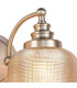 DeRuyter Switched Double Wall Light 2 Light E27 Satin Nickel/Amber Glass-7