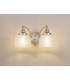 DeRuyter Switched Double Wall Light 2 Light E27 Satin Nickel/Clear Glass-3