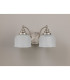 DeRuyter Switched Double Wall Light 2 Light E27 Satin Nickel/Clear Glass-8
