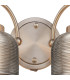 DeRuyter Switched Double Wall Light 2 Light E27 Satin Nickel/Smoke Glass-6