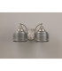 DeRuyter Switched Double Wall Light 2 Light E27 Satin Nickel/Smoke Glass-8