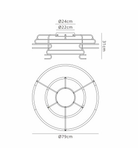 Bath 79cm 2 Tier Ceiling 3 Step Dimming 114W LED 3000K 8200lm Brushed Gold -2