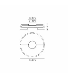 Bath 60cm Ceiling 3 Step Dimming 60W LED 3000K 4500lm Brushed Gold -2