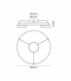 Bath 80cm Ceiling 3 Step Dimming 70W LED 3000K 5500lm Brushed Gold -2