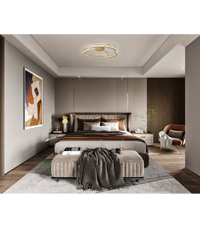 Bath 80cm Ceiling 3 Step Dimming 70W LED 3000K 5500lm Brushed Gold -4