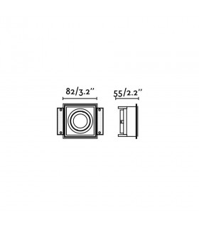 White Tiltable square recessed Downlight Trimless, GU10 - 2