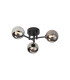 Tivoli 44.5cm Semi Flush Ceiling Round 3 Light G9 IP44 Satin Black/Smoke Smooth Round Glass-1