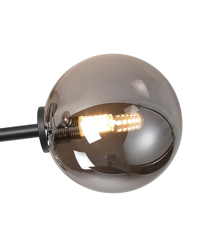 Tivoli 44.5cm Semi Flush Ceiling Round 3 Light G9 IP44 Satin Black/Smoke Smooth Round Glass-5