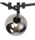 Tivoli 44.5cm Semi Flush Ceiling Round 3 Light G9 IP44 Satin Black/Smoke Smooth Round Glass-6
