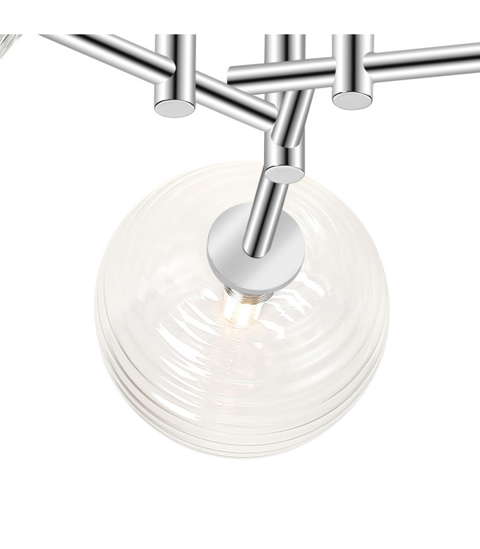 Tivoli 44.5cm Semi Flush Ceiling Round 3 Light G9 IP44 Polished Chrome/Clear Ribbed Round Glass-7