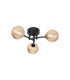 Tivoli 44.5cm Semi Flush Ceiling Round 3 Light G9 IP44 Satin Black/Amber Ribbed Round Glass-1