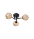 Tivoli 44.5cm Semi Flush Ceiling Round 3 Light G9 IP44 Satin Black/Amber Ribbed Round Glass-4