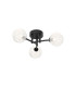 Tivoli 44.5cm Semi Flush Ceiling Round 3 Light G9 IP44 Satin Black/Clear Ribbed Round Glass-1