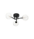 Tivoli 44.5cm Semi Flush Ceiling Round 3 Light G9 IP44 Satin Black/Clear Ribbed Round Glass-4