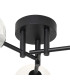 Tivoli 44.5cm Semi Flush Ceiling Round 3 Light G9 IP44 Satin Black/Clear Ribbed Round Glass-5