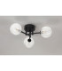 Tivoli 44.5cm Semi Flush Ceiling Round 3 Light G9 IP44 Satin Black/Clear Ribbed Round Glass-8