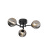 Tivoli 44.5cm Semi Flush Ceiling Round 3 Light G9 IP44 Satin Black/Smoke Ribbed Round Glass-1