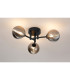 Tivoli 44.5cm Semi Flush Ceiling Round 3 Light G9 IP44 Satin Black/Smoke Ribbed Round Glass-3