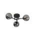Tivoli 44.5cm Semi Flush Ceiling Round 3 Light G9 IP44 Satin Black/Smoke Ribbed Round Glass-4