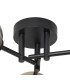 Tivoli 44.5cm Semi Flush Ceiling Round 3 Light G9 IP44 Satin Black/Smoke Ribbed Round Glass-5