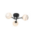 Tivoli 44.5cm Semi Flush Ceiling Round 3 Light G9 IP44 Satin Black/Grey Round Marble Effect Glass-1