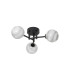 Tivoli 44.5cm Semi Flush Ceiling Round 3 Light G9 IP44 Satin Black/Grey Round Marble Effect Glass-4