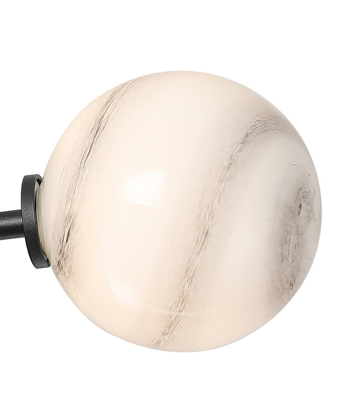 Tivoli 44.5cm Semi Flush Ceiling Round 3 Light G9 IP44 Satin Black/Grey Round Marble Effect Glass-6