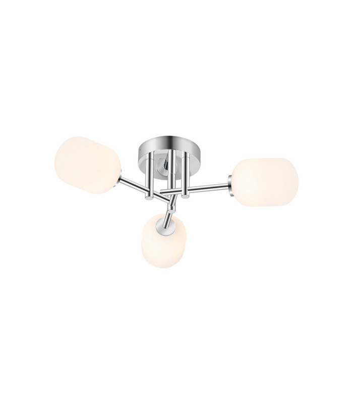 Tivoli 46cm Semi Flush Ceiling Round 3 Light G9 IP44 Polished Chrome/Opal Smooth Tubular Glass-1