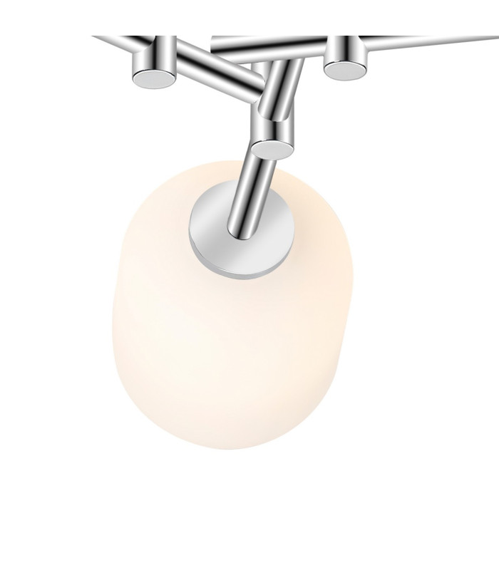 Tivoli 46cm Semi Flush Ceiling Round 3 Light G9 IP44 Polished Chrome/Opal Smooth Tubular Glass-6