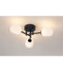Tivoli 46cm Semi Flush Ceiling Round 3 Light G9 IP44 Satin Black/Opal Smooth Tubular Glass-3