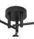 Tivoli 46cm Semi Flush Ceiling Round 3 Light G9 IP44 Satin Black/Opal Smooth Tubular Glass-5