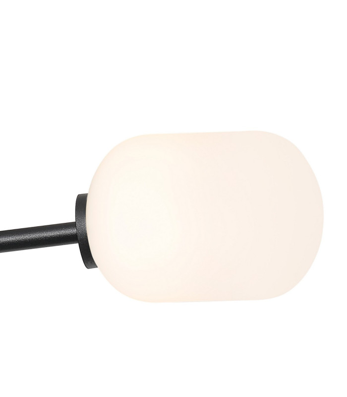 Tivoli 46cm Semi Flush Ceiling Round 3 Light G9 IP44 Satin Black/Opal Smooth Tubular Glass-6
