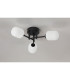 Tivoli 46cm Semi Flush Ceiling Round 3 Light G9 IP44 Satin Black/Opal Smooth Tubular Glass-8