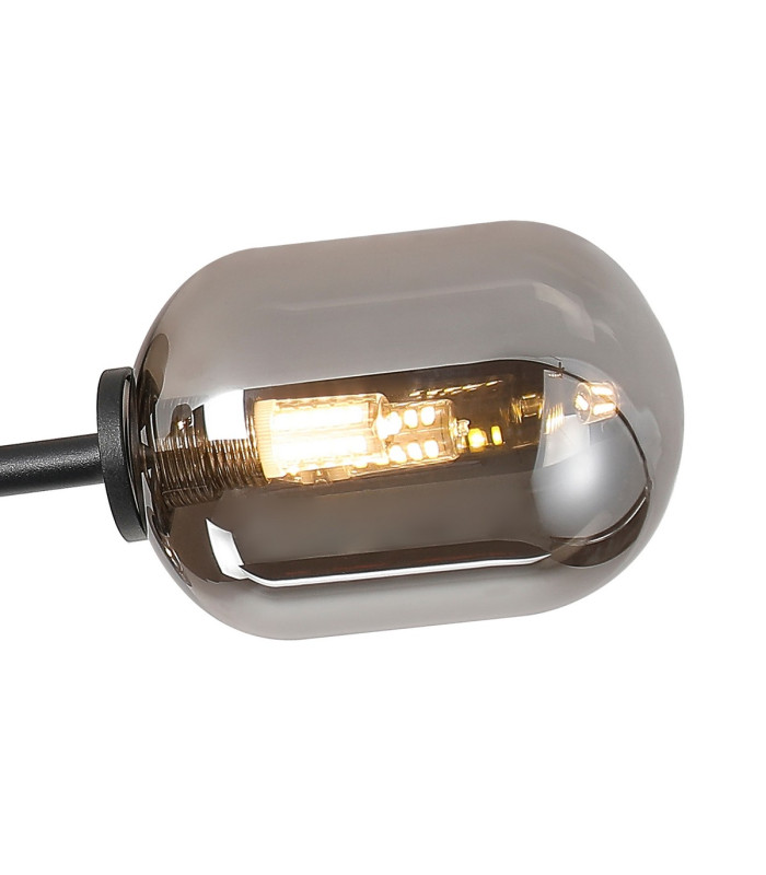 Tivoli 46cm Semi Flush Ceiling Round 3 Light G9 IP44 Satin Black/Smoke Smooth Tubular Glass-5
