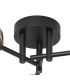 Tivoli 46cm Semi Flush Ceiling Round 3 Light G9 IP44 Satin Black/Smoke Smooth Tubular Glass-7