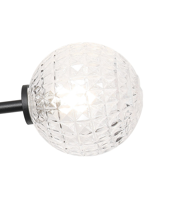 Tivoli 44.5cm Semi Flush Ceiling Round 3 Light G9 IP44 Satin Black/Clear Cross Pattern Round Glass-6