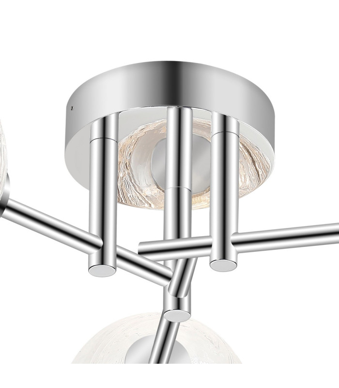 Tivoli 44.5cm Semi Flush Ceiling Round 3 Light G9 IP44 Polished Chrome/Clear Dune Effect Round Glass-5