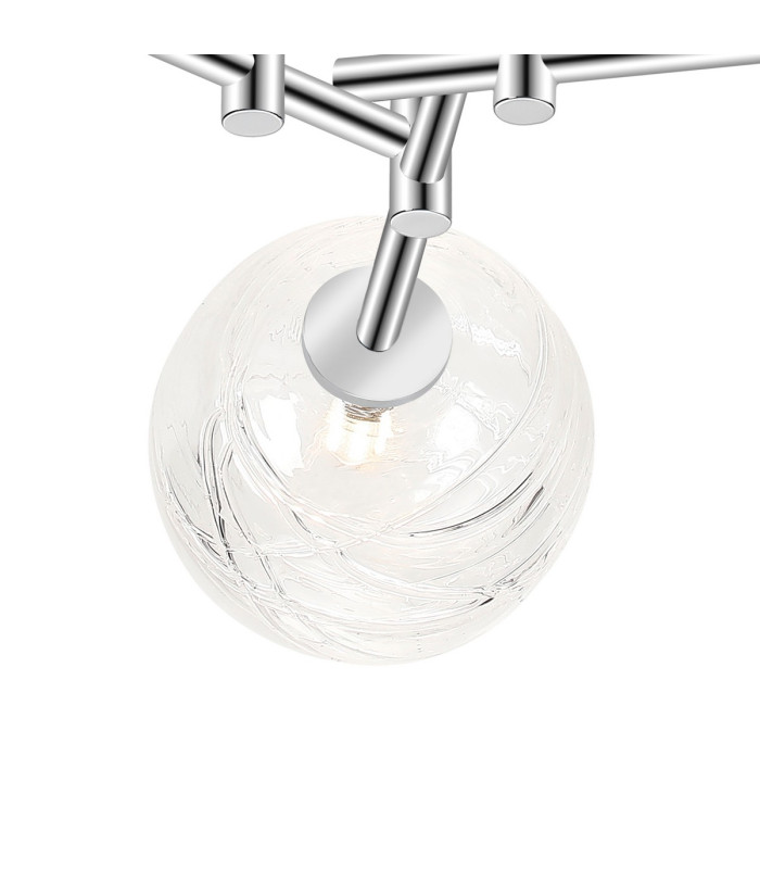 Tivoli 44.5cm Semi Flush Ceiling Round 3 Light G9 IP44 Polished Chrome/Clear Dune Effect Round Glass-7