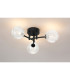 Tivoli 44.5cm Semi Flush Ceiling Round 3 Light G9 IP44 Satin Black/Clear Dune Effect Round Glass-3